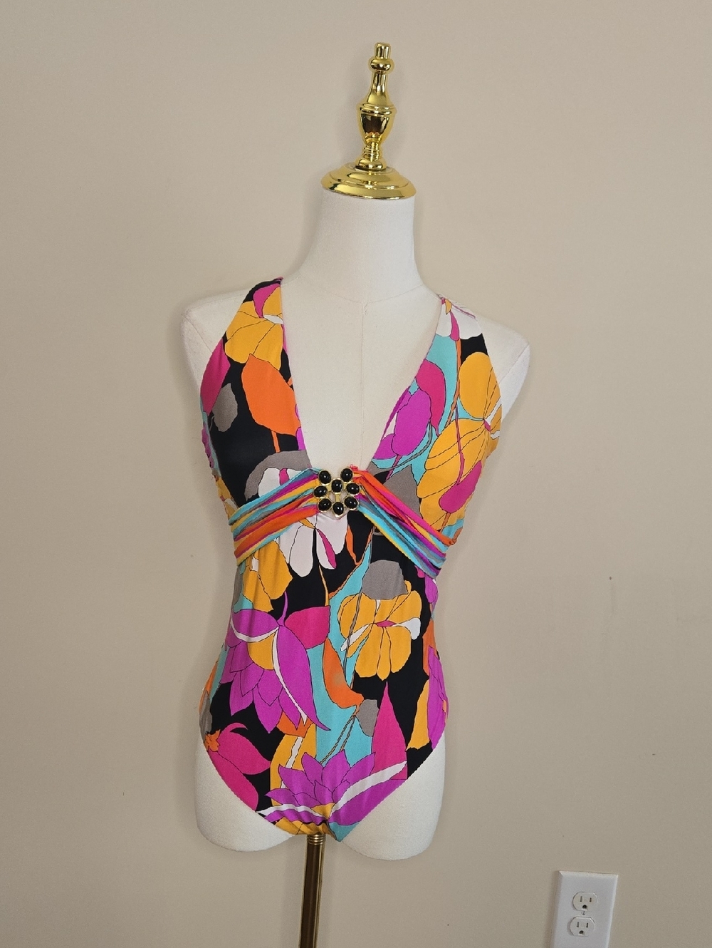Trina Turk Multicolor‎ Swimwear Size 10 Resort Vibrant Poolside Chic